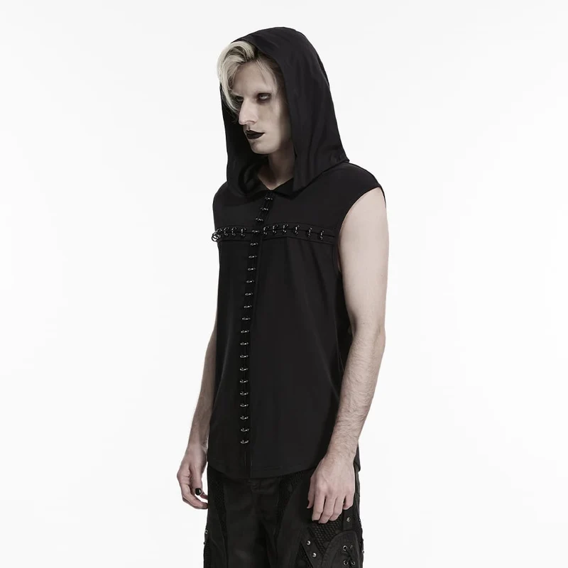 Gothic-Tanktop für Herren mit D-Ringen und Kreuzmotiv