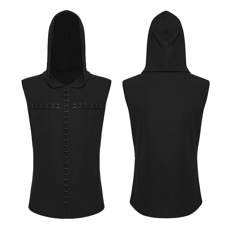 Gothic-Tanktop für Herren mit D-Ringen und Kreuzmotiv