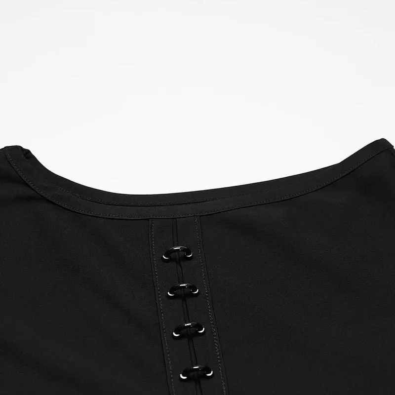 Gothic-Tanktop für Herren mit D-Ringen und Kreuzmotiv