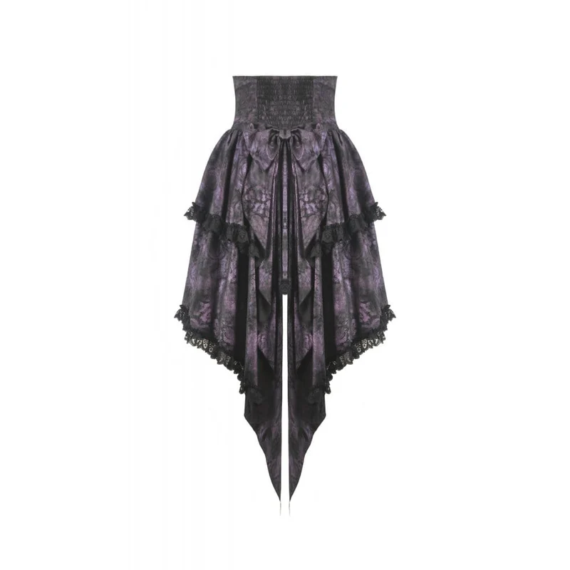 Gothic-Rock für Damen mit Schmetterlings-Schleife und Schnürung, asymmetrischem Saum