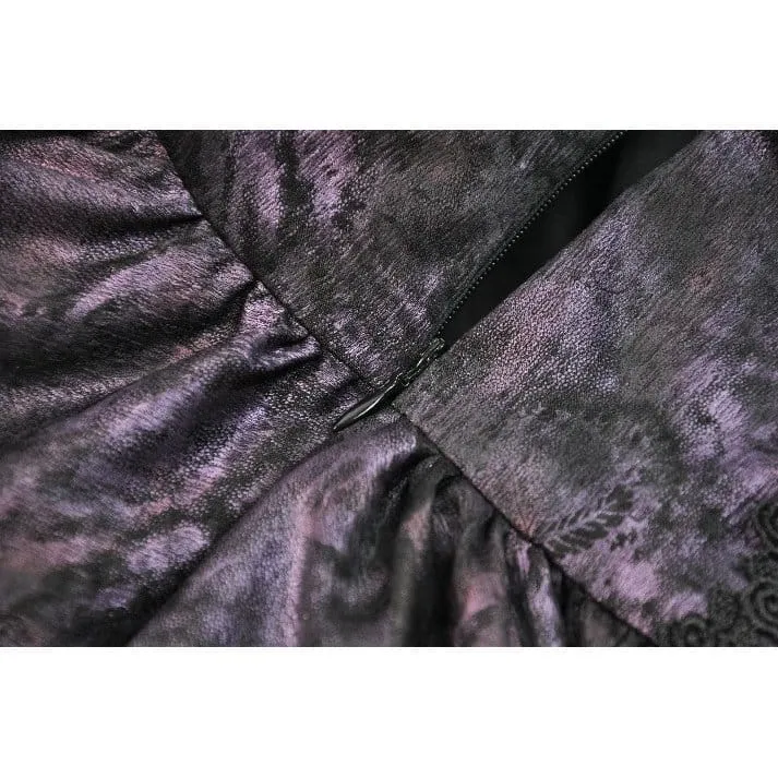 Gothic-Rock für Damen mit Schmetterlings-Schleife und Schnürung, asymmetrischem Saum