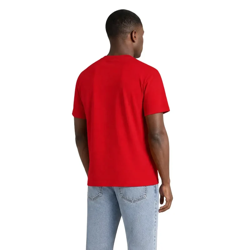 Tommy Hilfiger Rotes T-Shirt für Herren aus Bio-Baumwolle