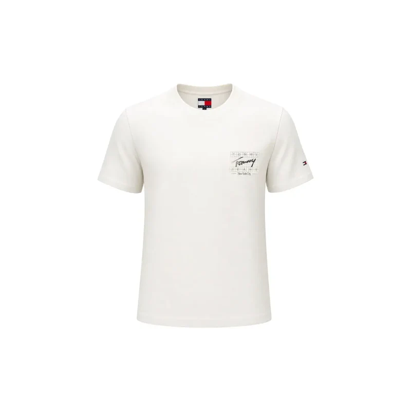 Tommy Hilfiger Weißes Herren-T-Shirt aus Bio-Baumwolle