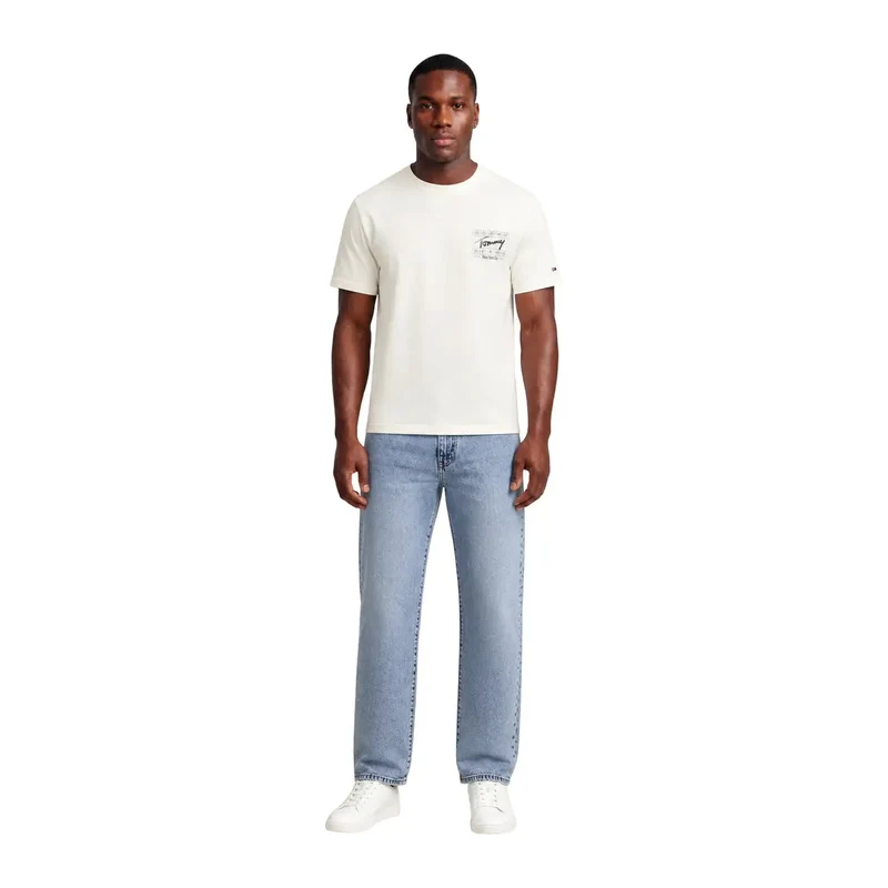 Tommy Hilfiger Weißes Herren-T-Shirt aus Bio-Baumwolle