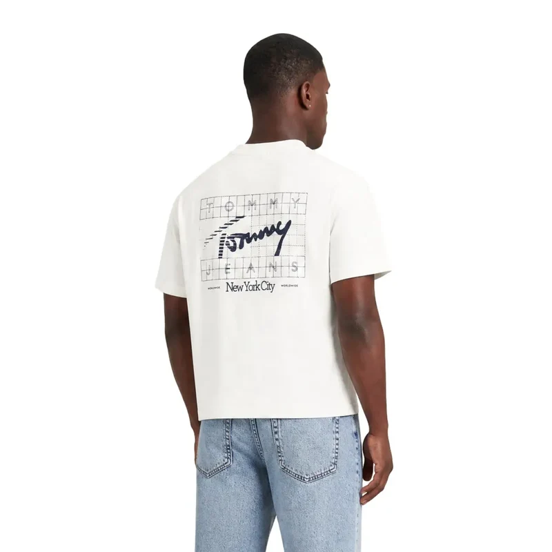 Tommy Hilfiger Weißes Herren-T-Shirt aus Bio-Baumwolle