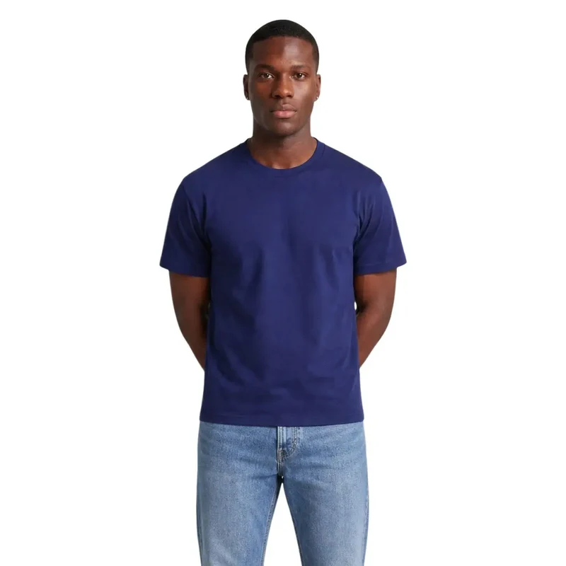 Hydra Herren Baumwoll-T-Shirt Blau Rundhals