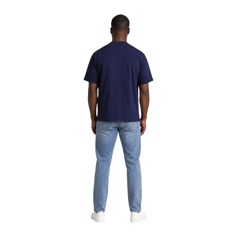 Hydra Herren Baumwoll-T-Shirt Blau Rundhals
