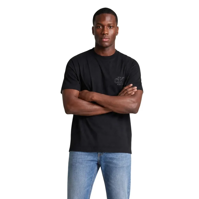 Calvin Klein Schwarzes Baumwoll-T-Shirt für Herren