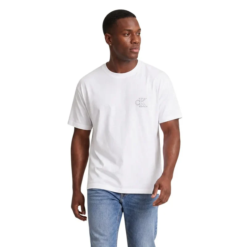 Calvin Klein Weißes Baumwoll-T-Shirt für Herren