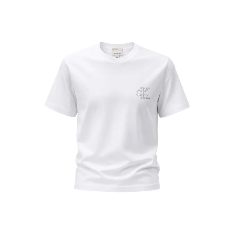 Calvin Klein Weißes Baumwoll-T-Shirt für Herren