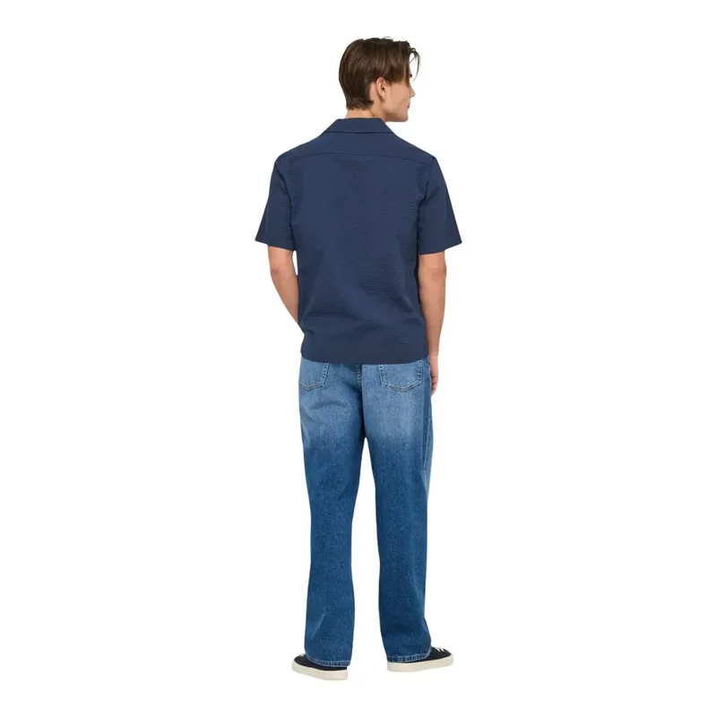 Only and Sons Herren-Resorthemd aus Baumwolle, Blau