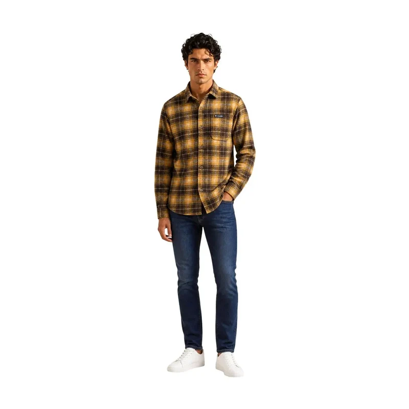 Columbia Herrenhemdjacke aus braunem Polyester