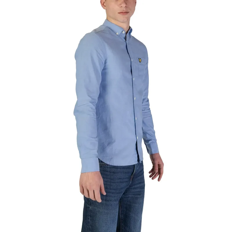 Lyle & Scott Herrenhemd aus hellblauer Baumwolle, klassische Passform