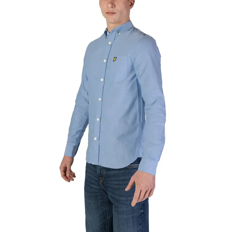 Lyle & Scott Herrenhemd aus hellblauer Baumwolle, klassische Passform