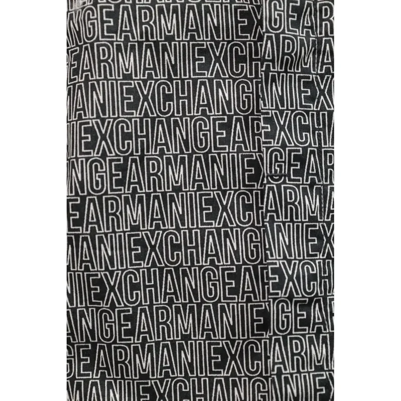 Armani Exchange Schwarzes Herrenhemd aus Baumwoll-Lycra