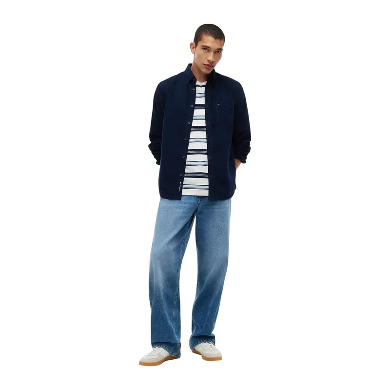 Tommy Hilfiger Herren-Jeanshemd, blau, Baumwolle, Freizeit