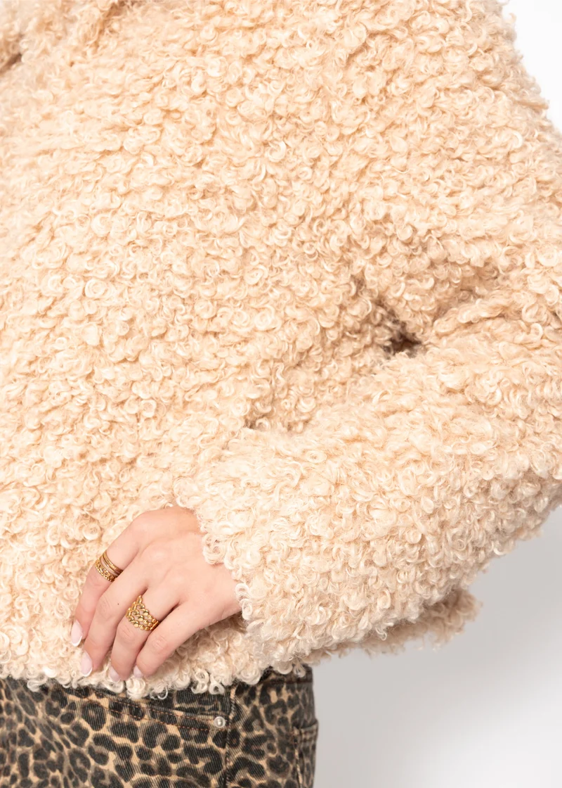Jacke aus Teddyfell - offwhite