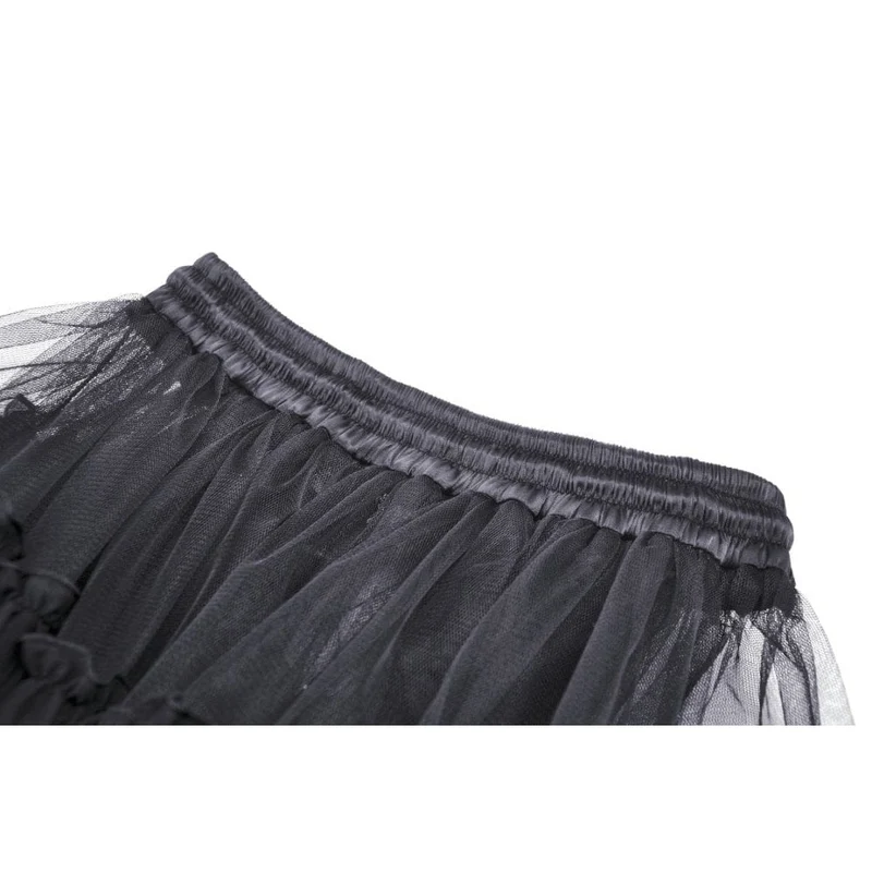 Punk-Rock mit unregelmäßigen Rüschen und mehrlagigem Netzstoff für Damen