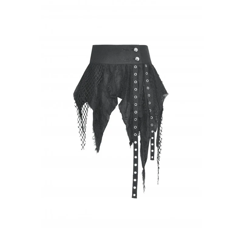 Unregelmäßiger, unbesäumter Punk-Rock für Damen mit hoher Taille