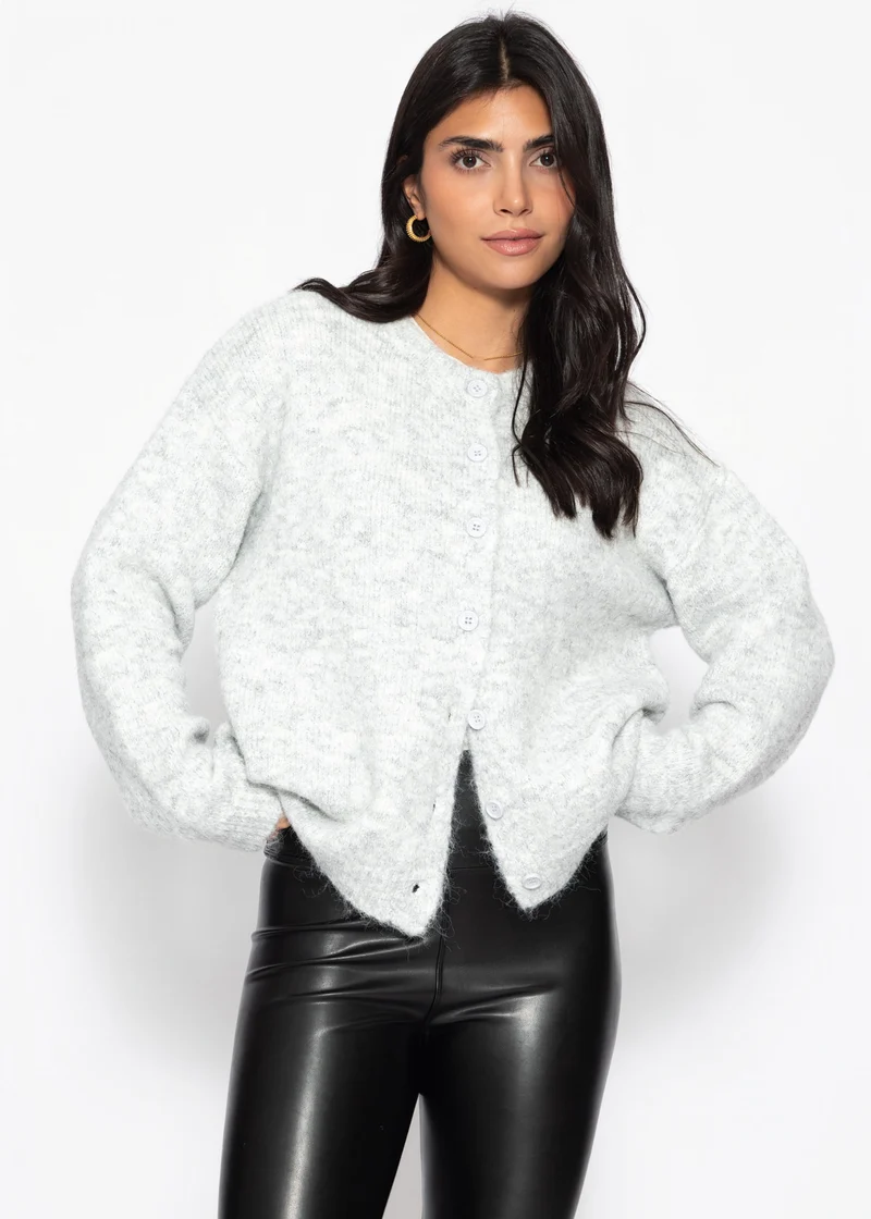 Strickjacke mit Knopfleiste - grau