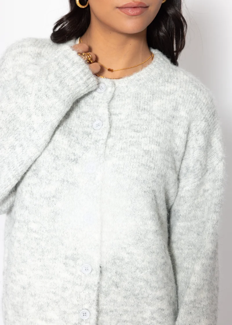 Strickjacke mit Knopfleiste - grau
