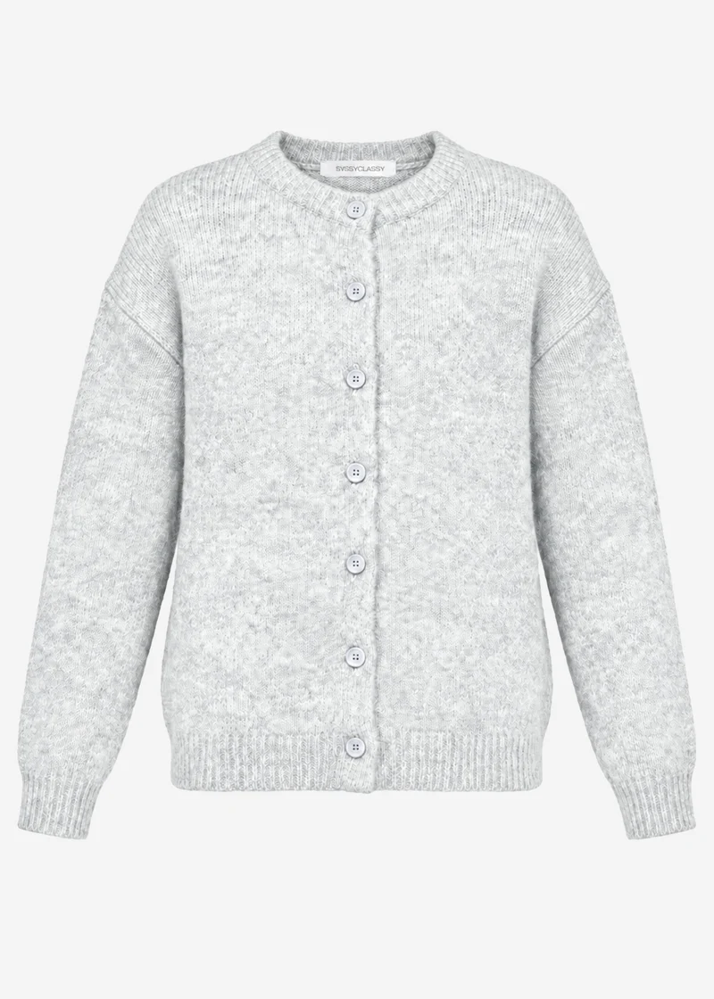 Strickjacke mit Knopfleiste - grau