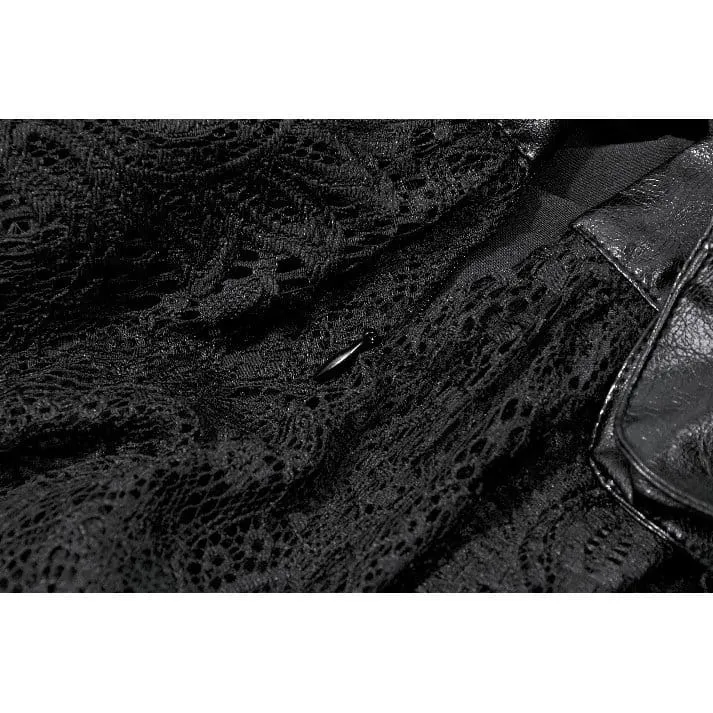 Gothic-Minirock für Damen mit Ösen- und Schnallenriemen sowie Kettenverzierung