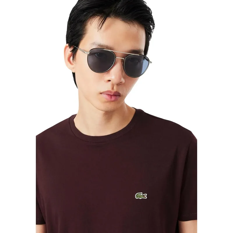 Lacoste Herren Bordeaux Baumwoll-T-Shirt