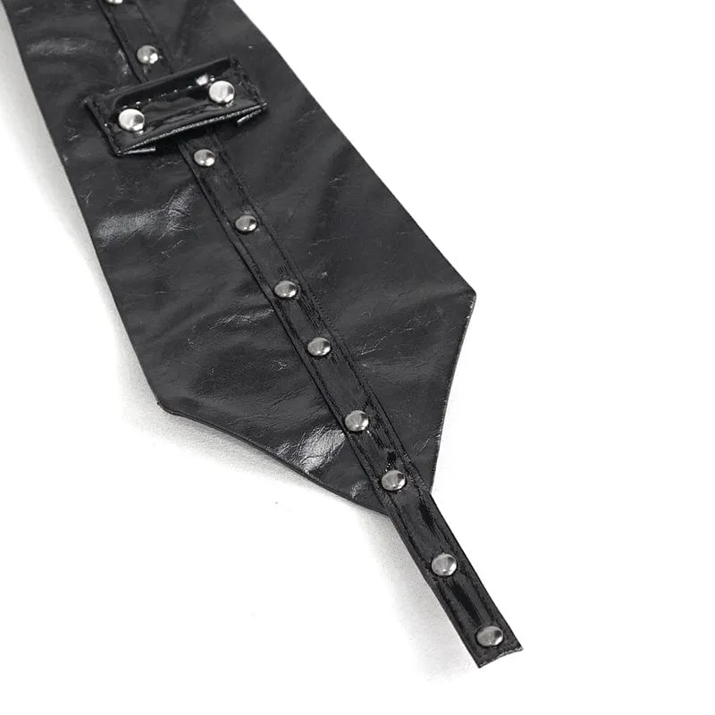 Gothic-Krawatte aus Kunstleder mit Nieten und Choker für Damen