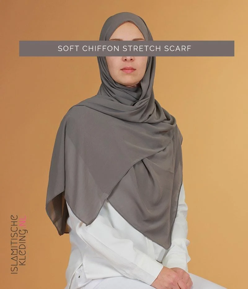 Weicher Chiffon Stretch Schal aschgrau