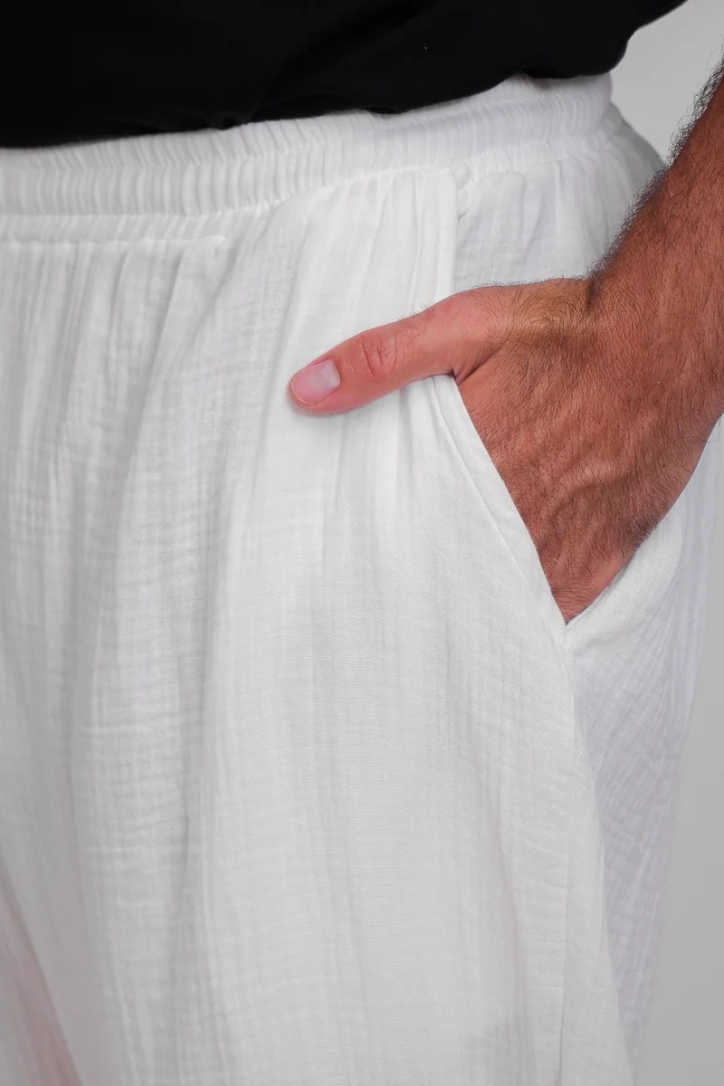 Hose aus Bio-Baumwolle – Cremeweiß