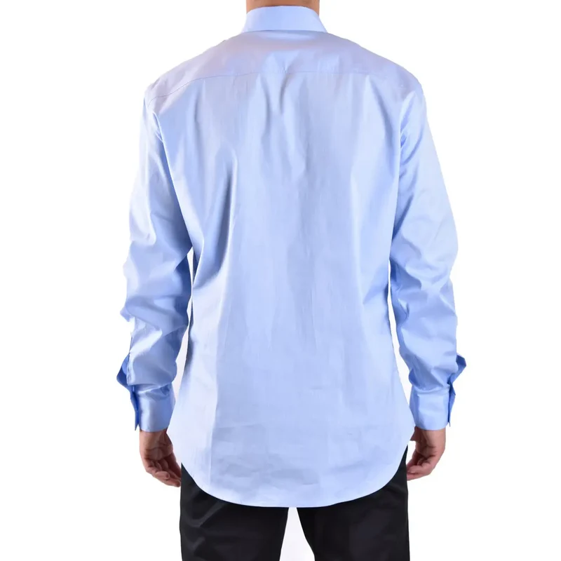 Dsquared2 Herrenhemd aus blauer Baumwolle, klassische Passform