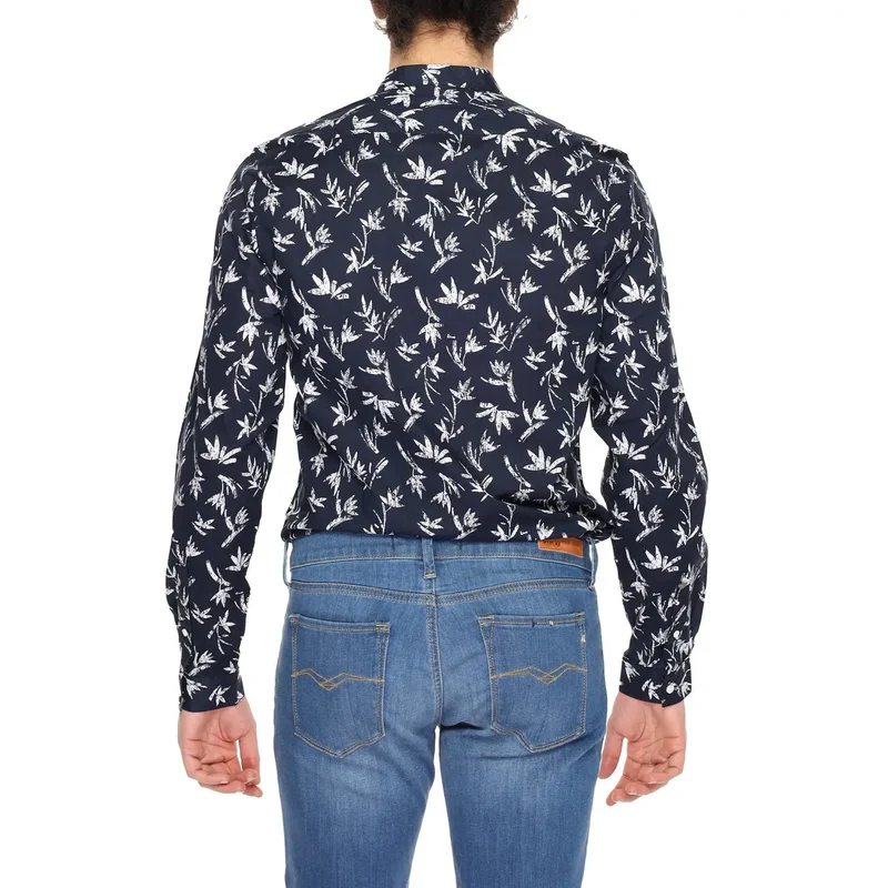 Antony Morato Herrenhemd aus blauer Baumwolle