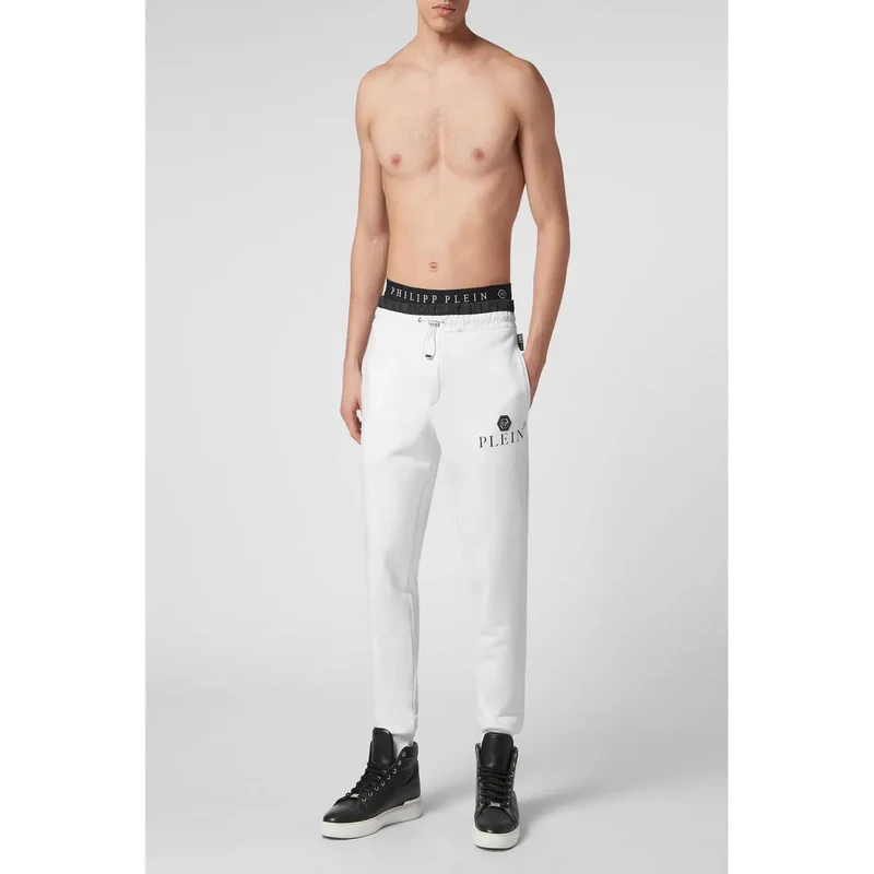 Philipp Plein Herren Weiße Baumwollhose