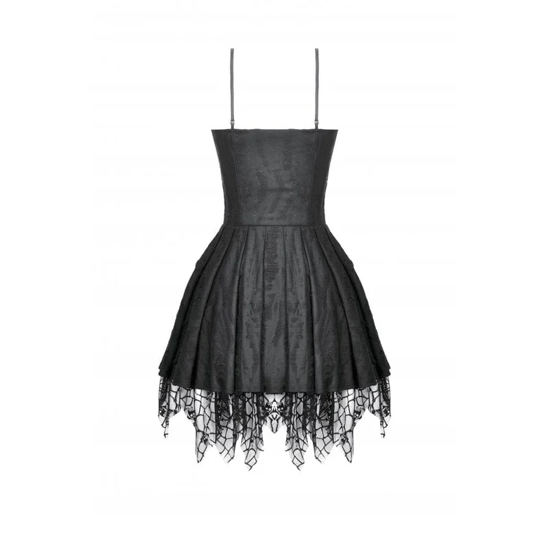 Punk Dark Demon Plissee-Unterkleid mit Schnürung für Damen