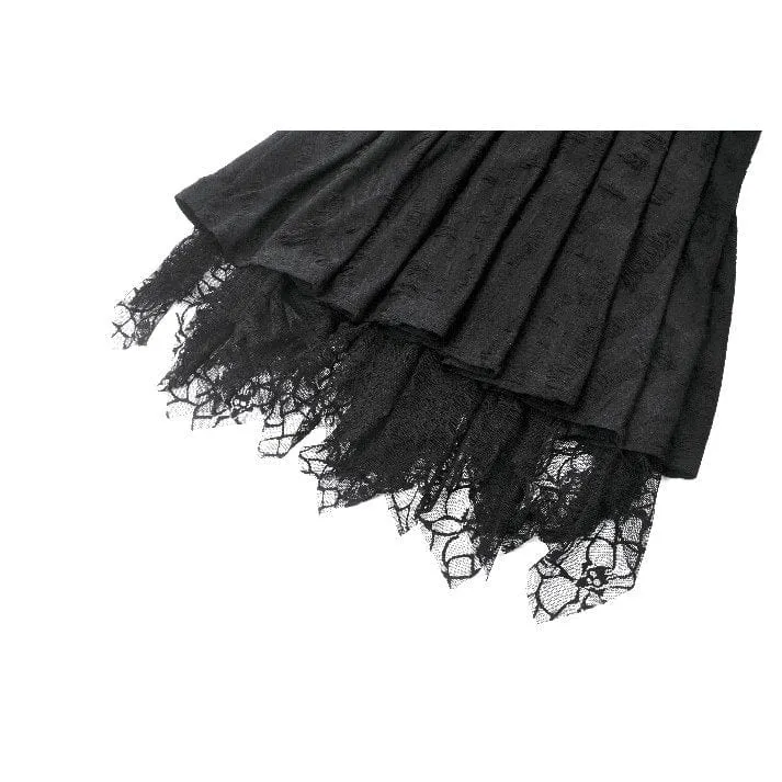 Punk Dark Demon Plissee-Unterkleid mit Schnürung für Damen