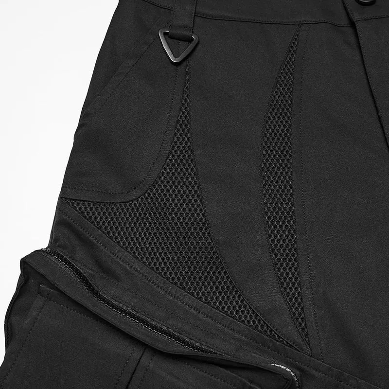 Punk-Shorts für Herren mit Schnalle und großen Taschen