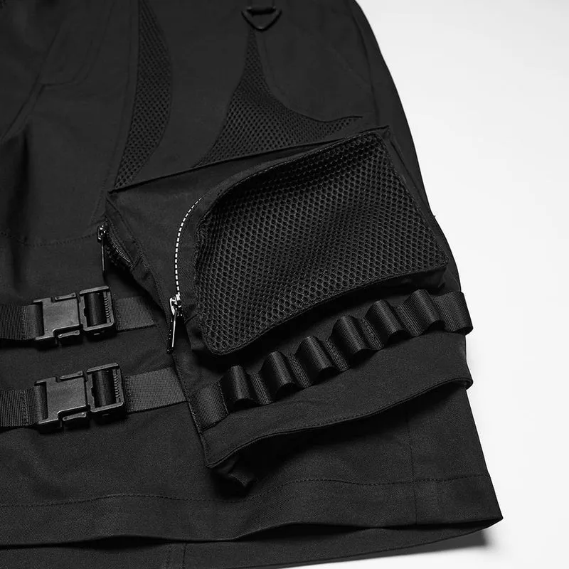 Punk-Shorts für Herren mit Schnalle und großen Taschen