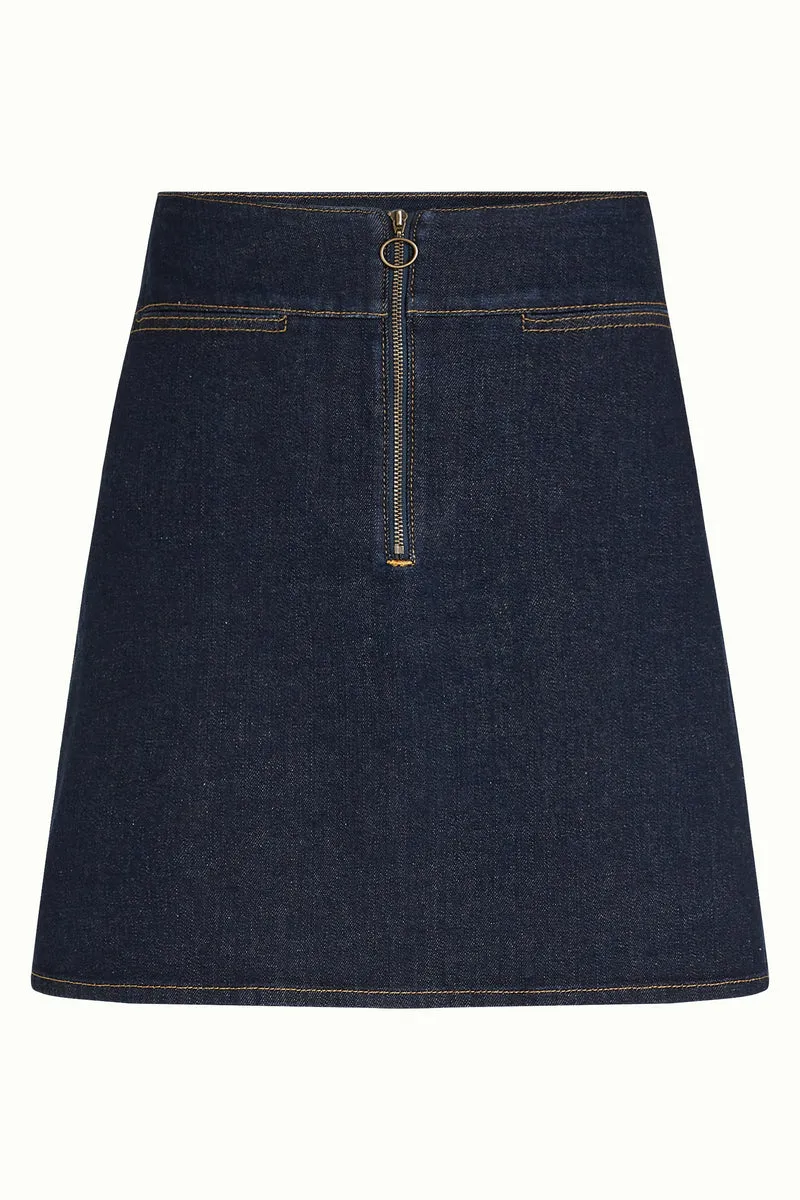 Olivia Zip Skirt Muse Denim