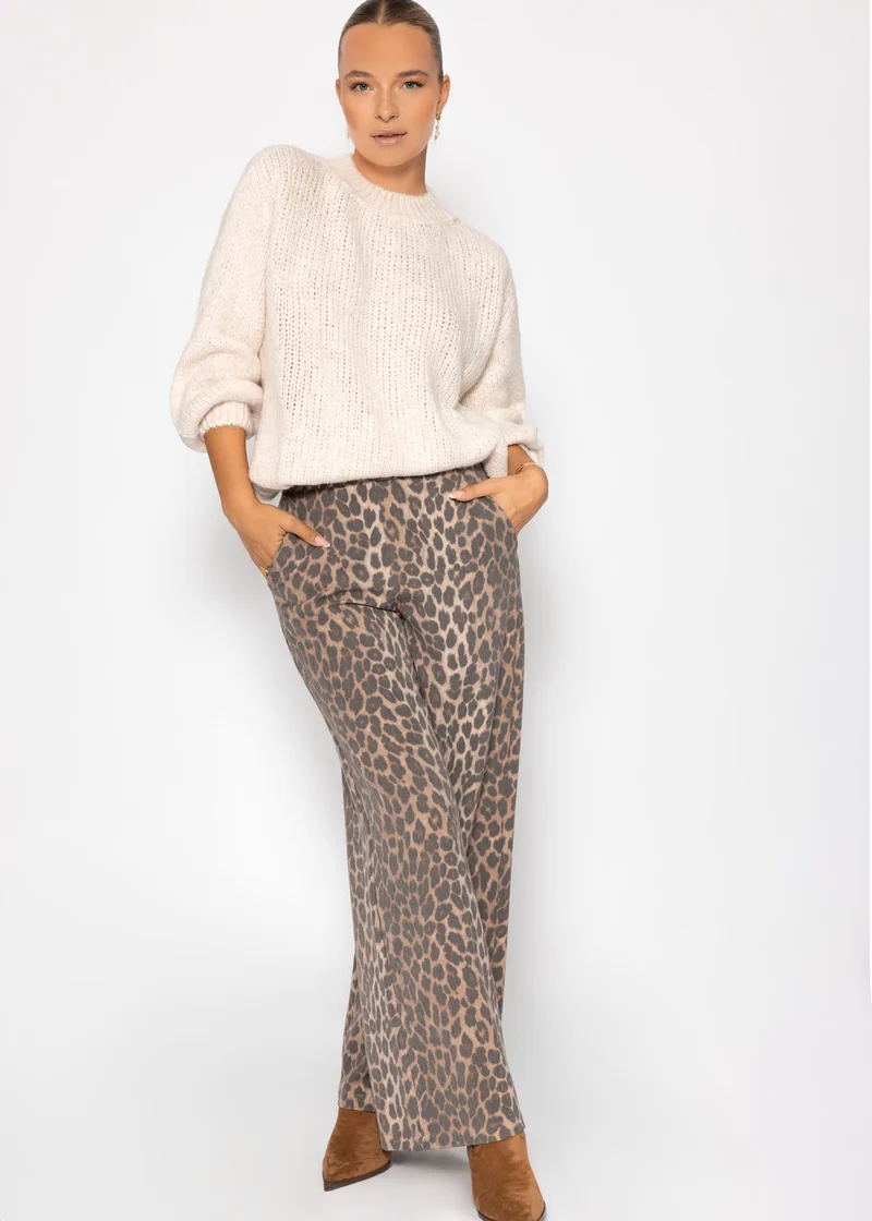 Oversize Pullover mit Rundhals-Ausschnitt - offwhite