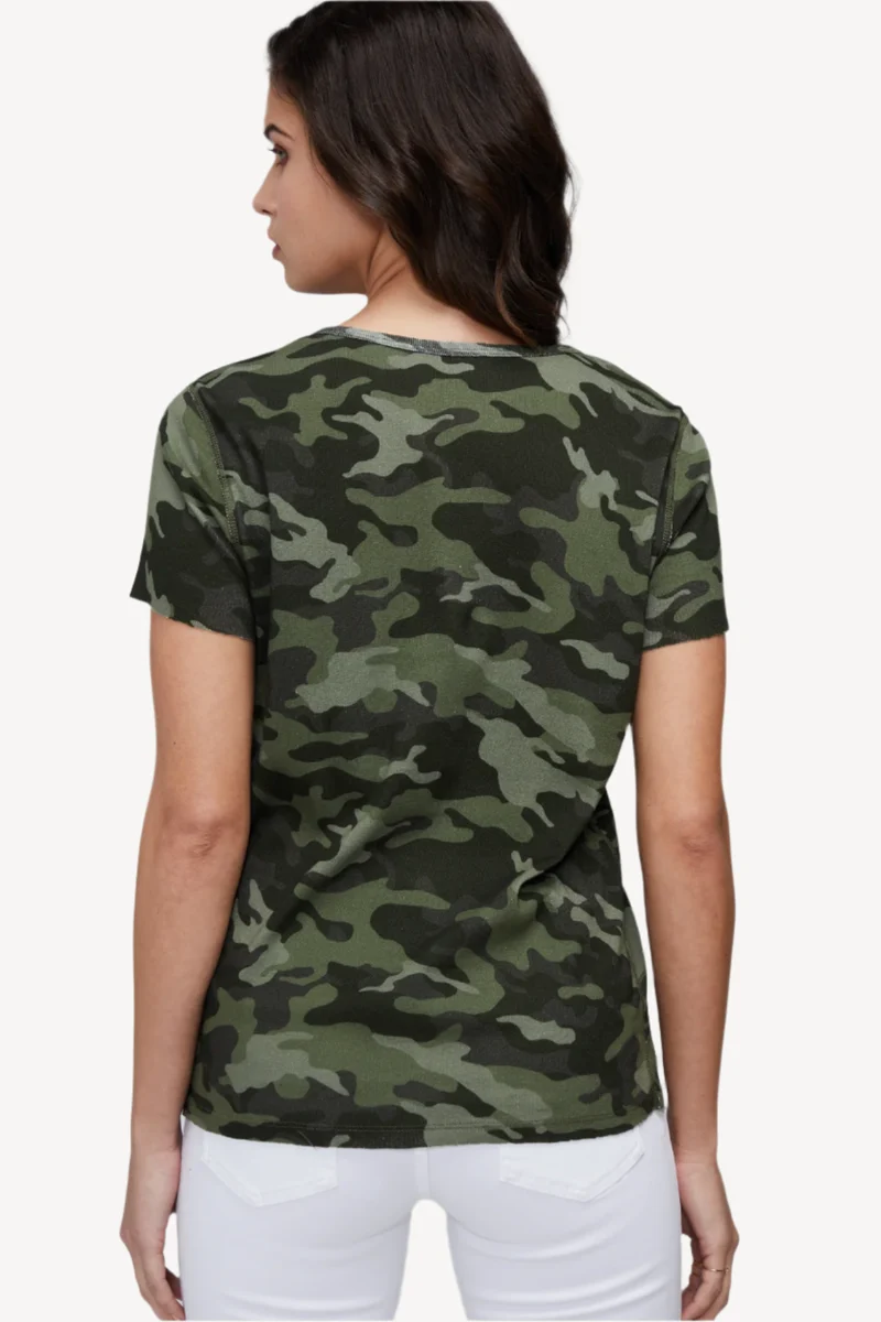 V-Neck Short Sleeve Tee | Forest Night Camo