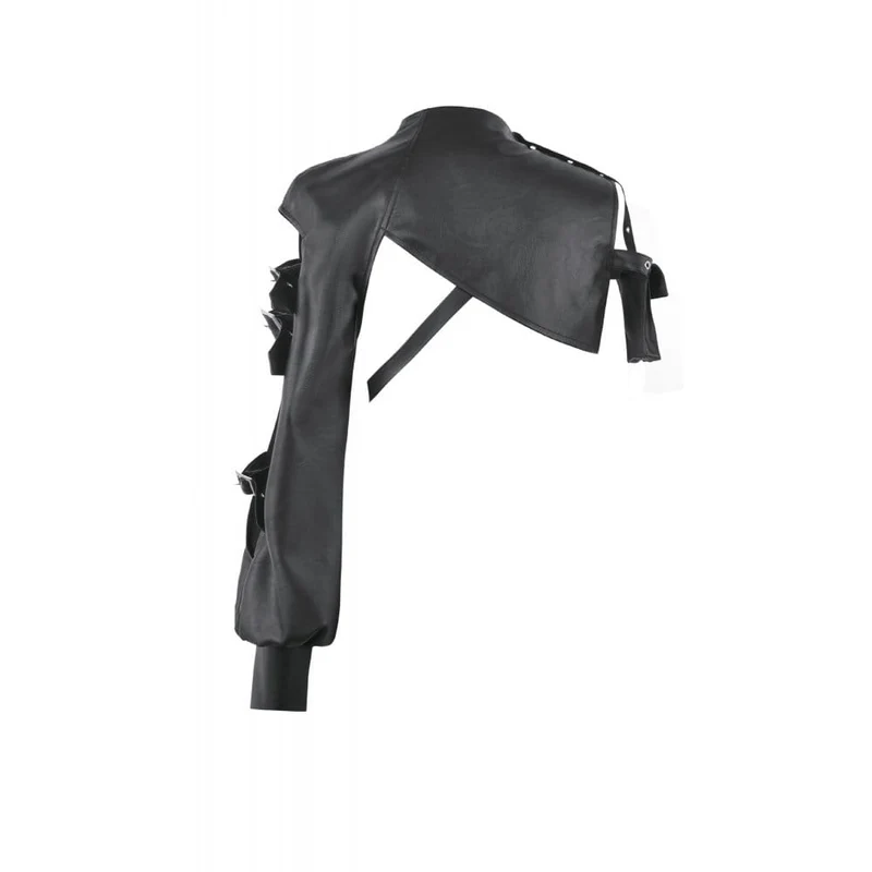 Punk-Cape für Damen mit asymmetrischem Ösenverschluss, Schnallenriemen und Cut-out-Details