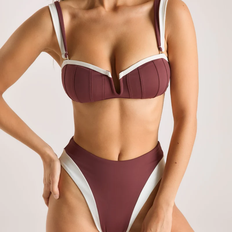 Monaco Bandeau Bikini-Oberteil - Pflaume