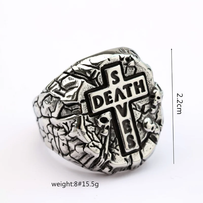 Punk-Buchstabenkreuzring für Herren