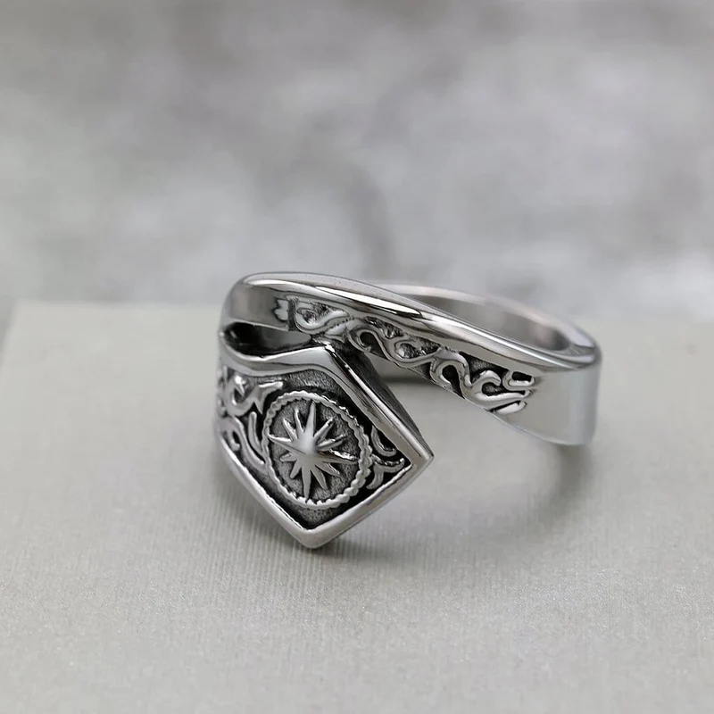 Punk-Ring für Herren, geprägt, unregelmäßig