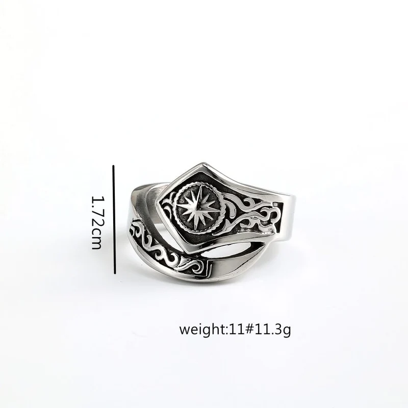 Punk-Ring für Herren, geprägt, unregelmäßig