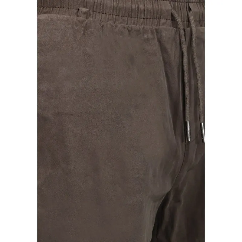 Gianni Lupo Herren braune Baumwollhose Stretch-Passform