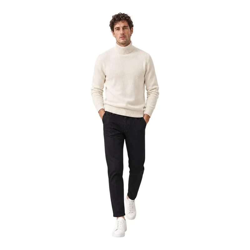 Gianni Lupo Herren Baumwollhose Schwarz Cooper