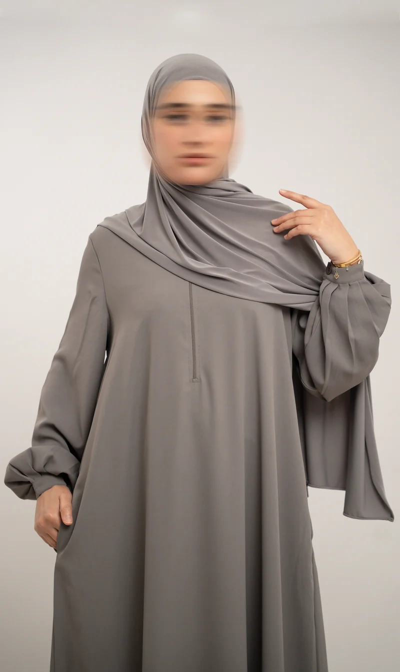 A-Linien-Abaya TAYMA R - Grau