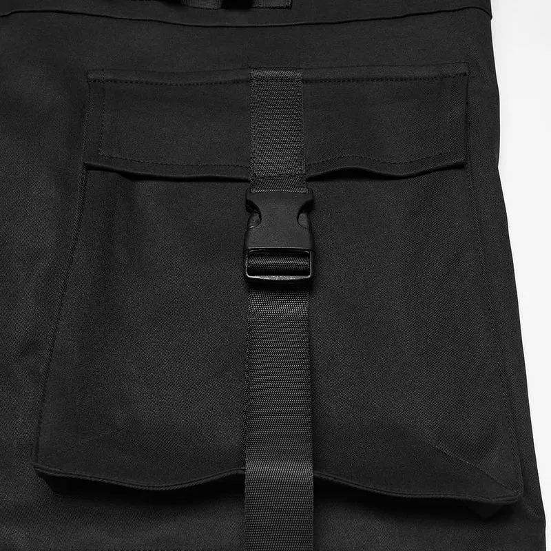 Punk-Herrenjacke mit vielen Taschen und Riemen